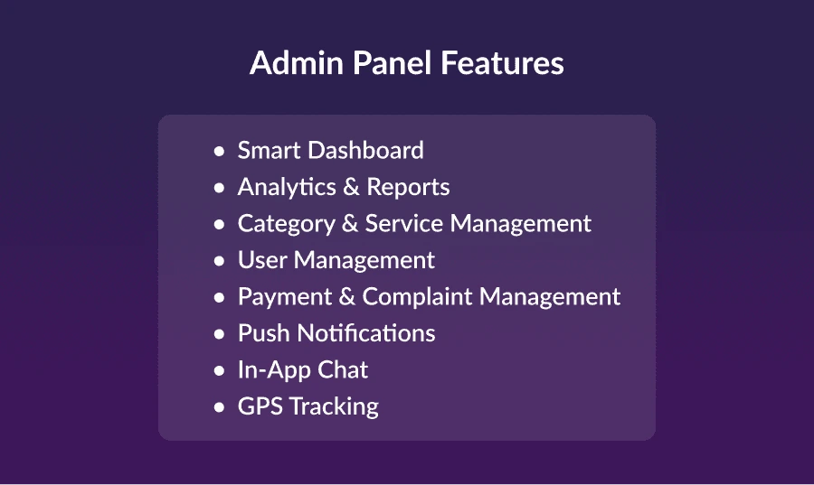 laundry app admin features