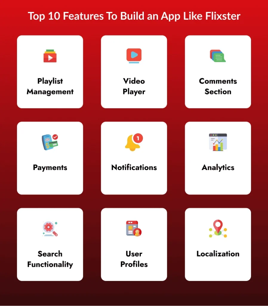 Features To Build an App Like Flixster